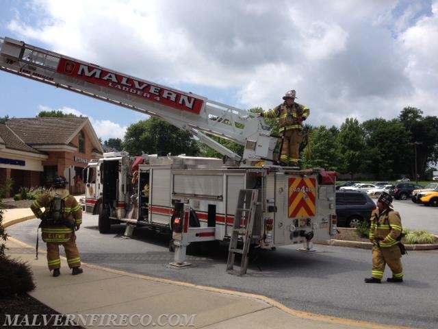 Ladder 4 Operating at a Reported Structure Fire in East Goshen.